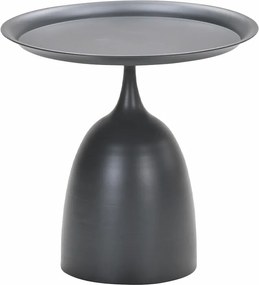 Garden Impressions Fresno loungestoelen donker grijs - Mati bijzettafel Ø50x48 cm