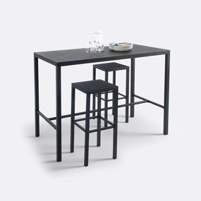 Hoge eettafel in geperforeerd staal metaal, Choe