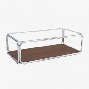 Rectangulaire Salontafel 120x60 Cm Van Ijzer En Gehard Glas Kavena Transparant - Sklum