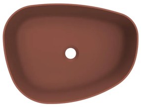 Arcqua Rocker waskom - opbouw - organisch links - 50x37cm - mat terracotta WAS753065