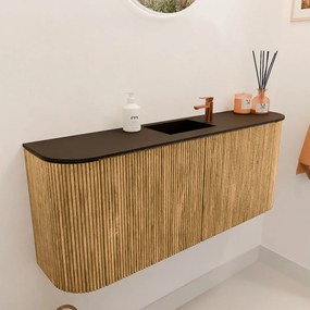 Mondiaz Joya 105cm toiletmeubel ronding links/rechts oak met wastafel faye midden 1 kraangat urban