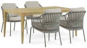 Tuinset 4 personen Aluminium/rope Taupe 4 Seasons Outdoor Capalbio/Sentis