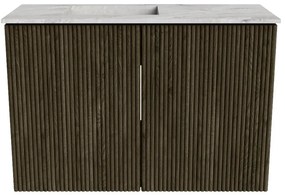 Mondiaz Joya DLux 60cm toiletmeubel shadow met wastafel faye links zonder kraangat glace