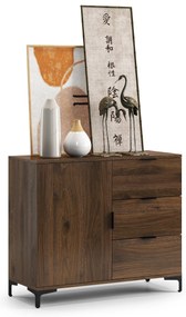 Kast LANA 03 Elegant walnoot - STAANDE KAST MET LADEN