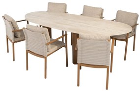 Taste by 4 Seasons Estate tuintafel amber met keramisch blad in mangovorm 240 x 105 cm Tuintafel   beige weerbestendig