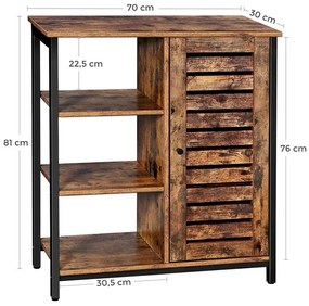 Nancy's Childress Opbergkast - Dressoir - Kast met 3 Planken - Bruin - 70 x 30 x 81 cm