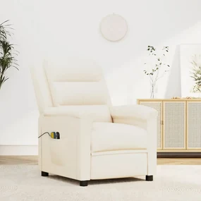 vidaXL Massagestoel verstelbaar elektrisch kunstleer crèmekleurig