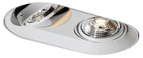 Afgeronde inbouwspot wit GU10 70mm 2-lichts - Hubs Modern GU10 ovaal Binnenverlichting Lamp