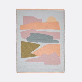 Gedessineerde jacquard plaid met franje aan de randen, LIZ