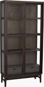 Houten vitrinekast Hazelton met schuifdeuren