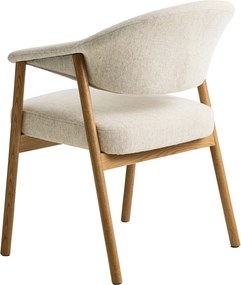 GARDA crème beige (stof Harmony 110) / natuurlijk eiken - GESTOFFEERDE STOEL VOOR WOONKAMER/EETKAMER