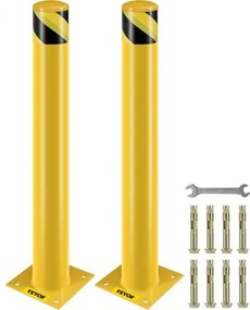 VEVOR 2 stuks 91,4 cm parkeerbeveiligingspaal, parkeerpaal, 20 x 20 cm parkeerpaal, parkeerpaal, verkeersbuispaal, geschikt voor binnen- en buitenparkeerplaatsen