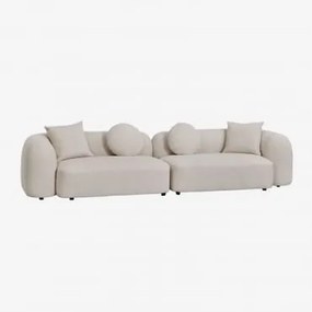 2-delige Modulaire Bank In Chenille Coco Chenille Dik Wit - Sklum