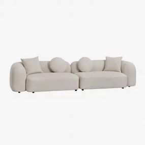2-delige Modulaire Bank In Coco Chenille Dikke Chenille Stof Wit - Sklum