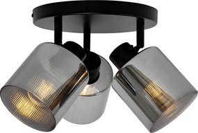 Smart plafondspot zwart met smoke glas rond verstelbaar incl. 3 Wifi A60 - Laura