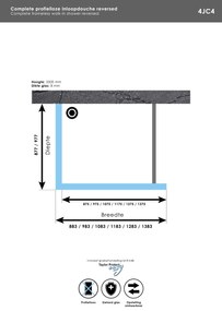 Brauer JC profielloze inloopdouche 90x140cm reversed geborsteld RVS