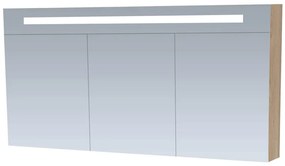 Brauer Promise Deluxe spiegelkast 140cm met 3 deuren en verlichting wit mat