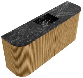 Mondiaz Joya DLux 95cm toiletmeubel ronding links/rechts oak met wastafel faye midden zonder kraangat lava