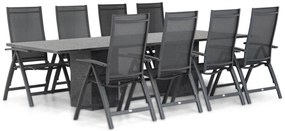 Tuinset 8 personen 300 cm Aluminium/Textileen /Graniet/Aluminium/textileen Grijs Presto Vasto/Graniet