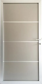 Tuindeur aluminium composiet Zilvergrijs met blank aluminium frame compleet (90 x 180 cm)