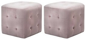 vidaXL Nachtkastjes 2 st 30x30x30 cm fluweel roze