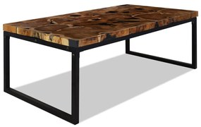 vidaXL Salontafel 110x60x40 cm teakhout en hars