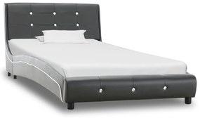 vidaXL Bedframe kunstleer grijs 90x200 cm