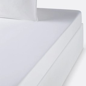 Effen hoeslaken in biologisch perkalkatoen