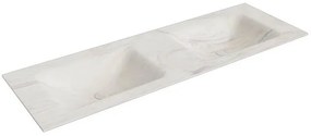 Mondiaz CLOUD Inbouw Wastafel - 141x1.2x46cm - dubbel - zonder kraangat - solid surface - Ostra XM352031Ostra