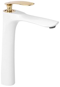 Wastafelkraan Rea Orbit White/Gold High