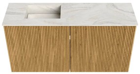 Mondiaz Joya DLux 80cm toiletmeubel oak met wastafel faye links zonder kraangat ostra