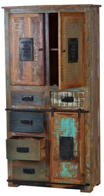 Hoge Kast Van Gerecycled Hout - 90x40x180cm.