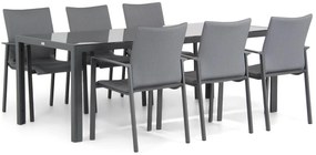 Tuinset 6 personen 210 cm Aluminium/textileen Grijs Lifestyle Garden Furniture Rome/Mondello