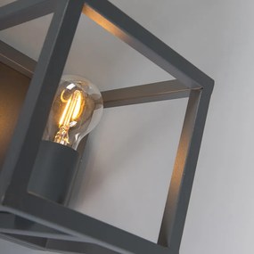 Wandlamp Cage antraciet Modern E27 vierkant Binnenverlichting Lamp