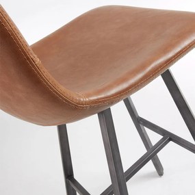 Kave Home Trap Barkruk Geborsteld PU Leer Bruin