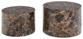 Ronde Salontafelset Bruin Emperador Marmer Look