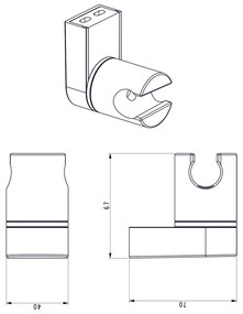 Differnz handdouche houder kantelbaar chroom