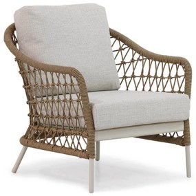 Stoel en Bank Loungeset 5 personen Wicker/Aluminium/Aluminium/wicker Taupe  Coco Bali
