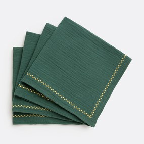 Set van 4 servetten, Kumla geborduurd