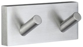 Smedbo House Handdoekhaak - 9x4cm - dubbel - geborsteld chroom RS356