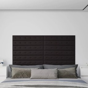 vidaXL Wandpanelen 12 st 1,62 m² 90x15 cm kunstleer zwart