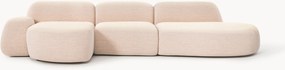 Modulaire bouclé hoekbank Wolke (4-zits) met chaise longue
