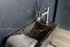 Saniclear Athens Portoro Gold fonteinset met rechte kraan in RVS