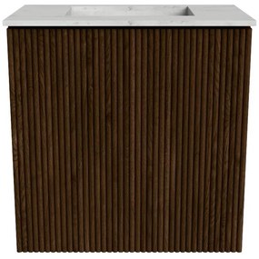 Mondiaz Joya DLux 40cm toiletmeubel walnut met wastafel faye midden zonder kraangat opalo