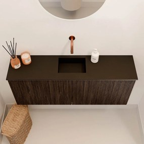 Mondiaz Joya 100cm toiletmeubel walnut met wastafel faye midden zonder kraangat urban