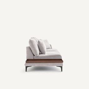 Halve bank met tafelblad, van polyester en katoen, MODERNISTE