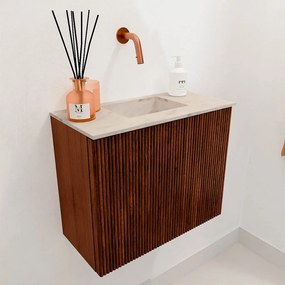 Mondiaz Joya DLux 50cm toiletmeubel ruby met wastafel faye midden zonder kraangat frappe