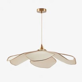 Benavid Hanglamp Plafond Ø75 Cm & Linnen En Rustiek Katoen Beige – Linnen - Bruin - Tarwe - Sklum
