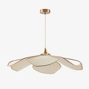 Benavid Plafondlamp Ø75 Cm & Linnen En Rustiek Katoen Beige – Linnen - Bruin - Tarwe - Sklum