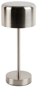 LED Moderne tafellamp met dimmer staal oplaadbaar - Poppie Modern rond Binnenverlichting Lamp